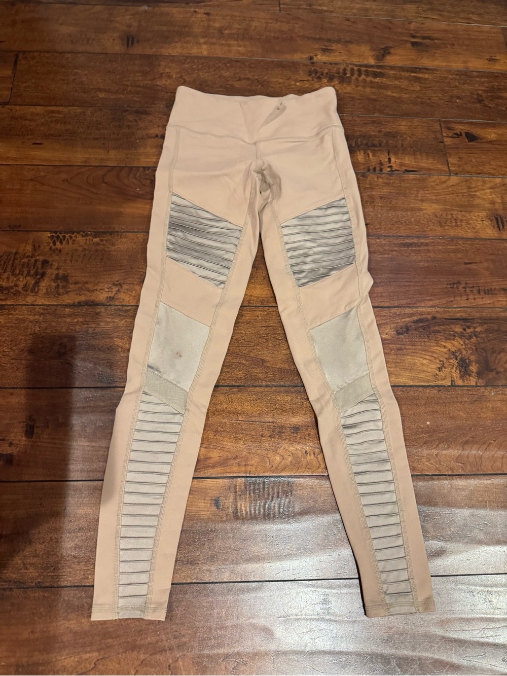 ALO Yoga Taupe Moto-Panel Leggings